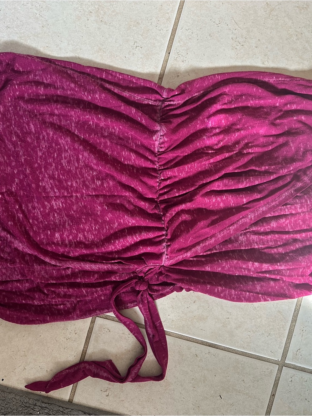 BECCA Magenta Ruched Swim Coverup